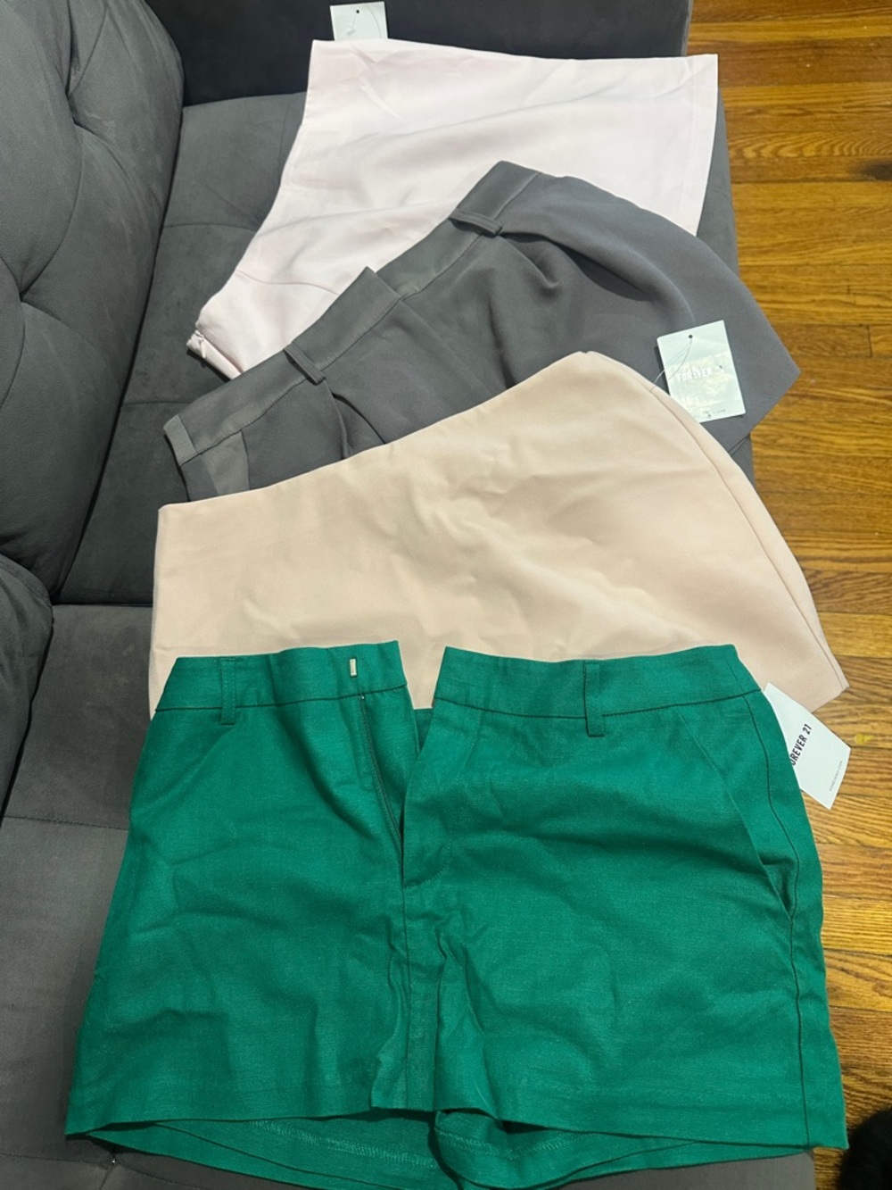 Forever 21 Mini Skirts and Shorts Set - Green, Blush, Gray, Cream